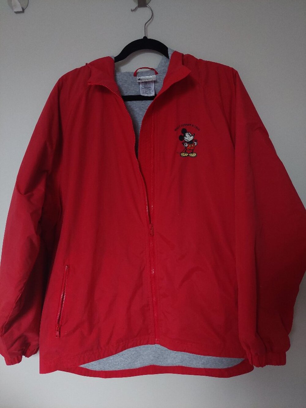 VTG Walt Disney World Mickey Mouse Hooded Coat Jacket Size XL Red